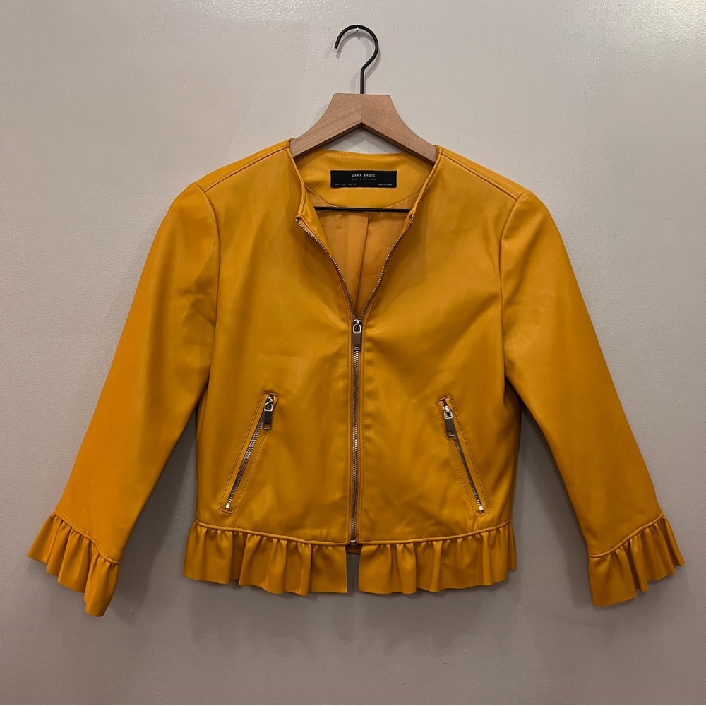 zara faux leather jacket